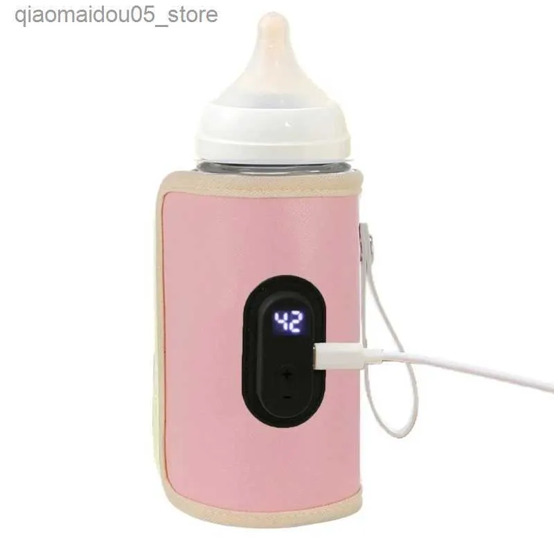 Flaskvärmare Sterilizers# Baby Care Bottle Cover med Digital Display Portable Milk Heater Multifunktionell konstant Temperaturkap Q240416