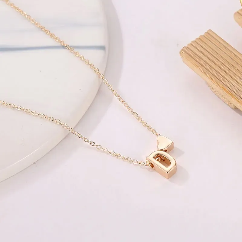 2024 Fashion Tiny Heart Dainty Initial ketting goud zilveren kleur letter naam choker kettingen voor vrouwen hangerse sieraden cadeauq6