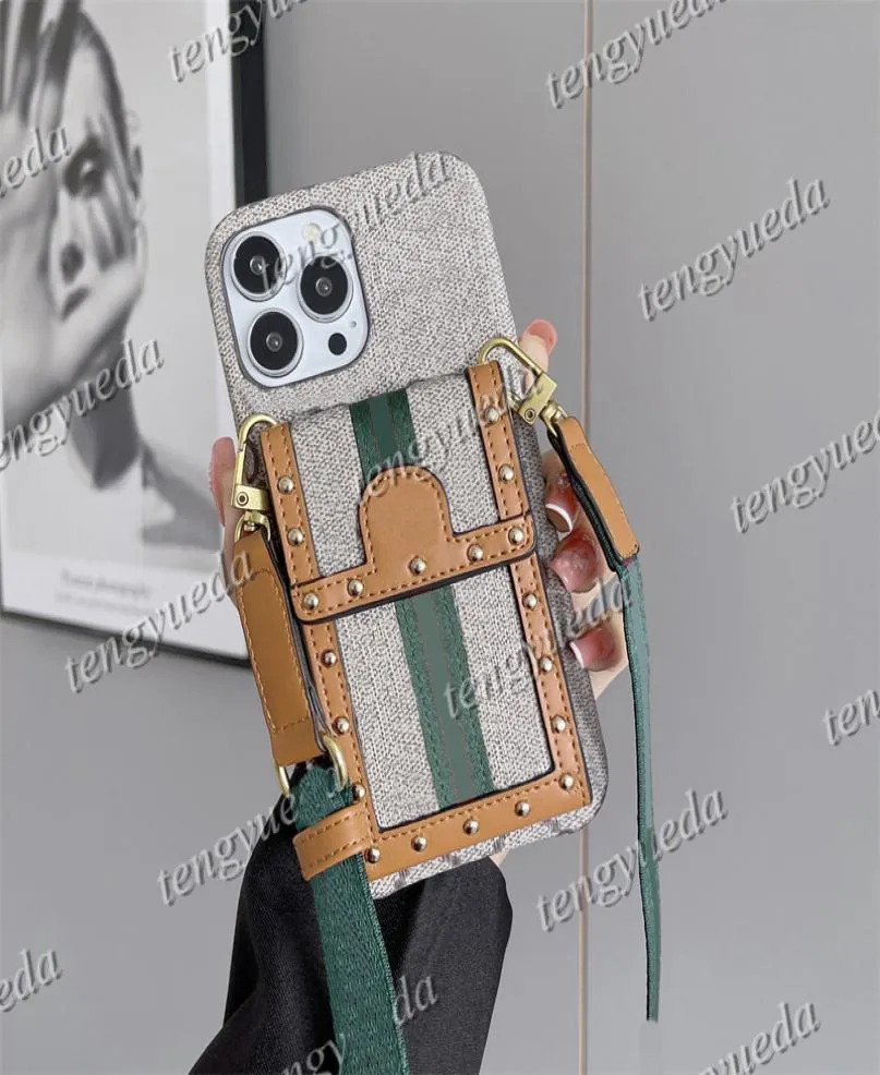 Fashion Designer Card Holder Phone Cases for iPhone13 iphone12 iphone11 iphone13promax iphoneXR iphoneXsmax Makeup mirror Handbag9327216