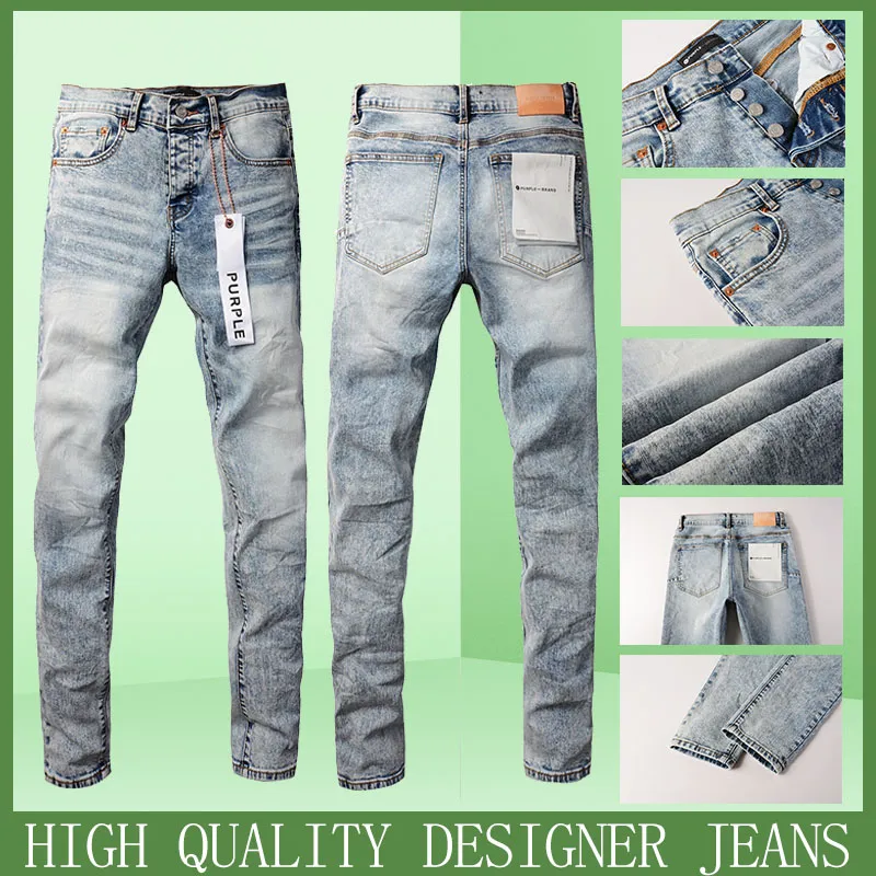 Paarse jeans heren designer jeans denim broek van hoge kwaliteit retro streetwear casual joggers pant gewassen oude jeans gescheurd slanke fit motorfiets fietsers broek haikyuuuuuuu