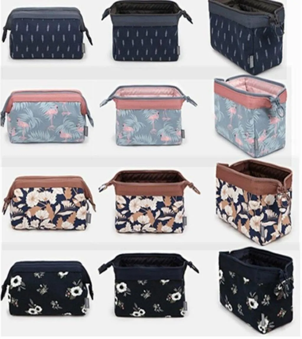 DesignerFlamingo Floral Print Zipper Cosmetic Bag Make Up Bag Case Cosmetic Travel Girls Women Make Up Storage2323934