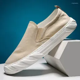 Casual Shoes 2024 Men's Summer Breathable Cloth Canvas Low Top Without Lacing Up