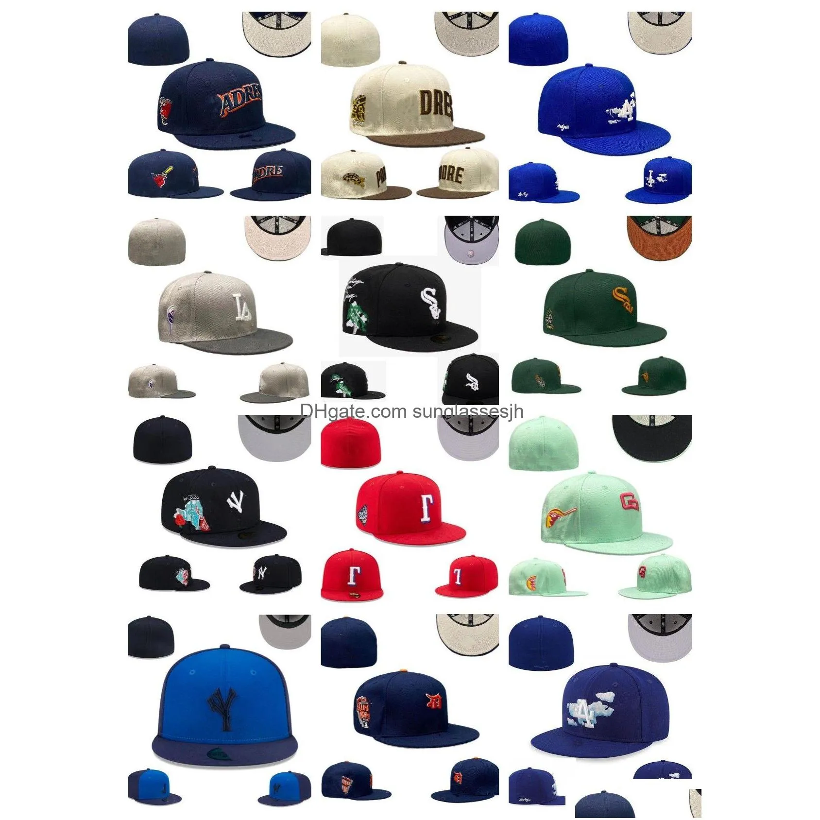 Ball Caps 2023 Cappelli aderenti dimensioni Designer di cappelli Baseball Tutte le squadre Logo ricamo piatto in cotone unisex Snapbacks Athletic Street Outdoo Dhyi8