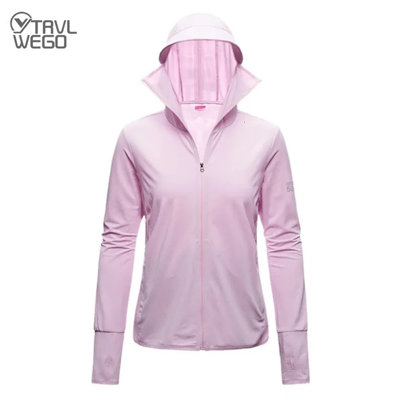 TRVLWEGO Long Sleeve Hoody Summer Women Sun UV Protection Quick Dry Clothing Men Hooded Jacket Thin Beach Sweatshirt 240416