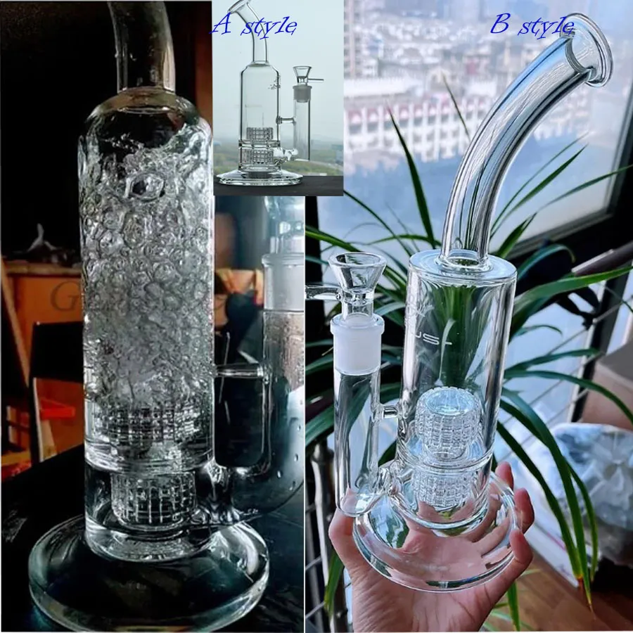 Gruba szklana woda Bongs Hookahs Mobius stereo macierzy olejne szklane bongs rurki wodne Rigs Dab z miską 18 mm 11.8 ''