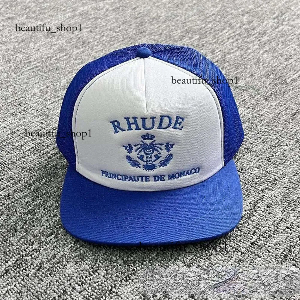 Rhude Ball Caps Tide Brand American Truck Hat Mens and Women's同じスタイルフラットブリム野球帽秋と冬844