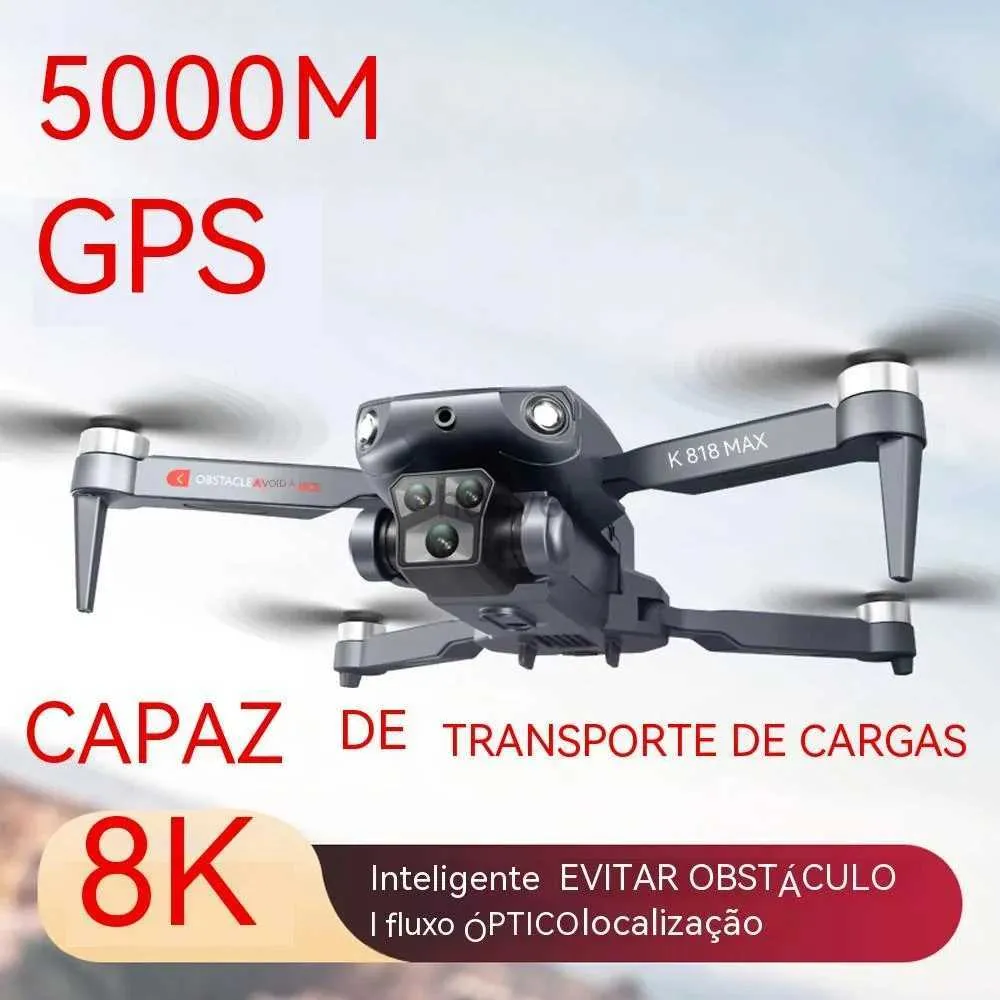 Drones New K818 MAX sans pinceau Drone Optical Stream Positionnement 8k HD Five Lens Obstacle évitement 5000m GPS AERAL CAME TOYS Gift 240416