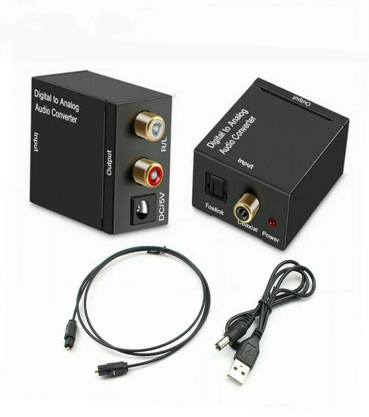 New Optical Fiber Coaxial SPDIF Digital to Analog Audio Converter Stereo Adapter6126754