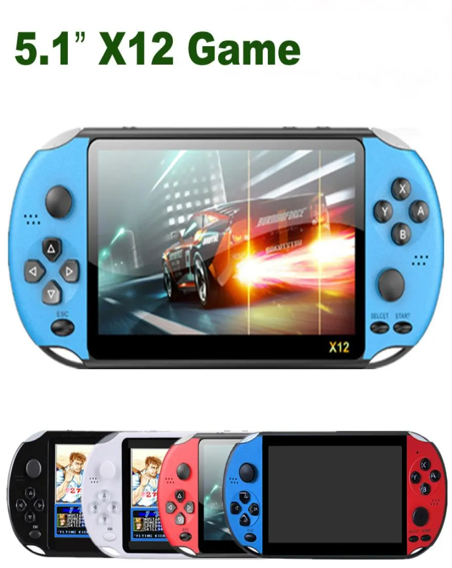 51 inç x12 El Oyun Oyuncusu 8GB Bellek Taşınabilir Video Oyunu Konsolları 51 Quot Renk Ekran Desteği TF Kart 32GB MP4 PLA7845478