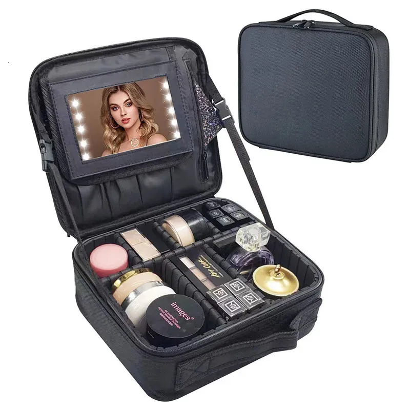 Caso de maquiagem feminina caixa profissional Estuche para maquillaje saco de cosméticos portáteis para o organizador de viagens 240416
