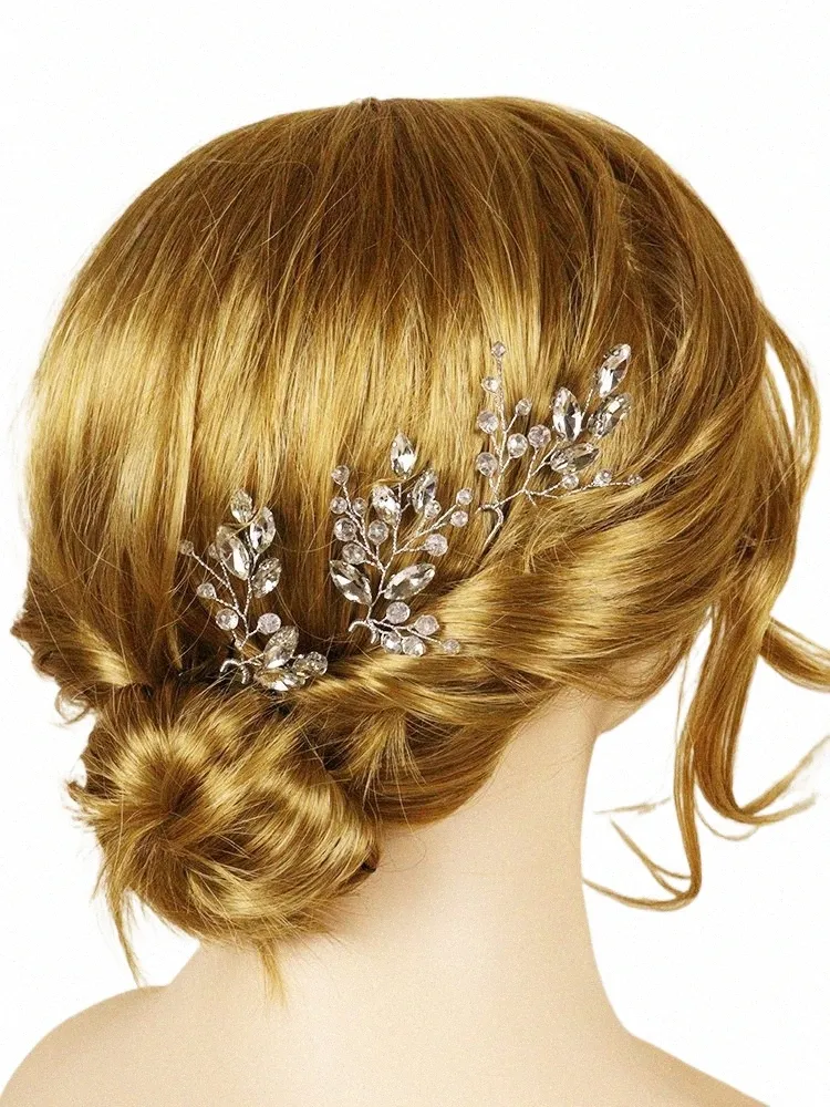 Sier Rhineste Accorie di matrimonio Donne Hairpins Prom Party Headdr per capelli per capelli clip per capelli Bridal Accory V3ZL#