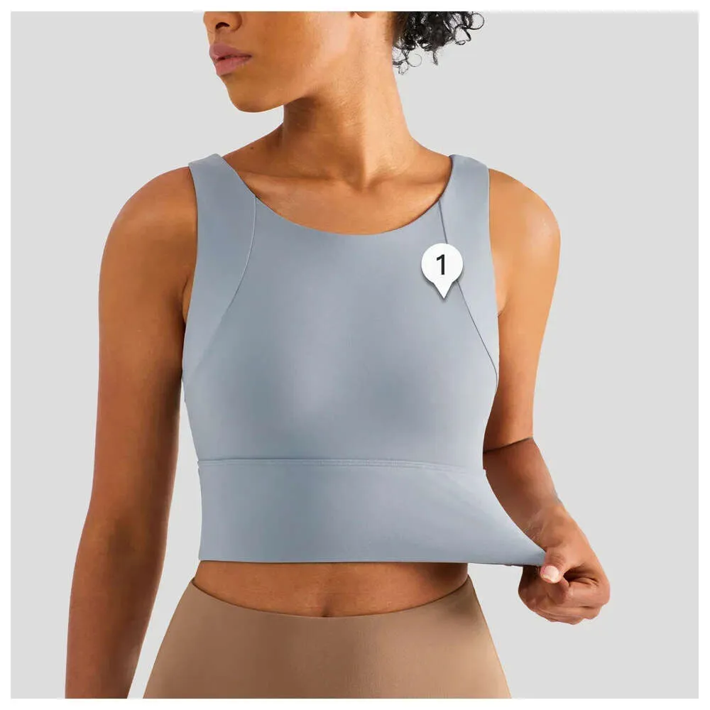 Lijn ondergoed Lu Sports Al Yoga Pilates Training Fiess Vest met BRA Pad Integrated Running Abdominal Compression Lemon Gym Running worko