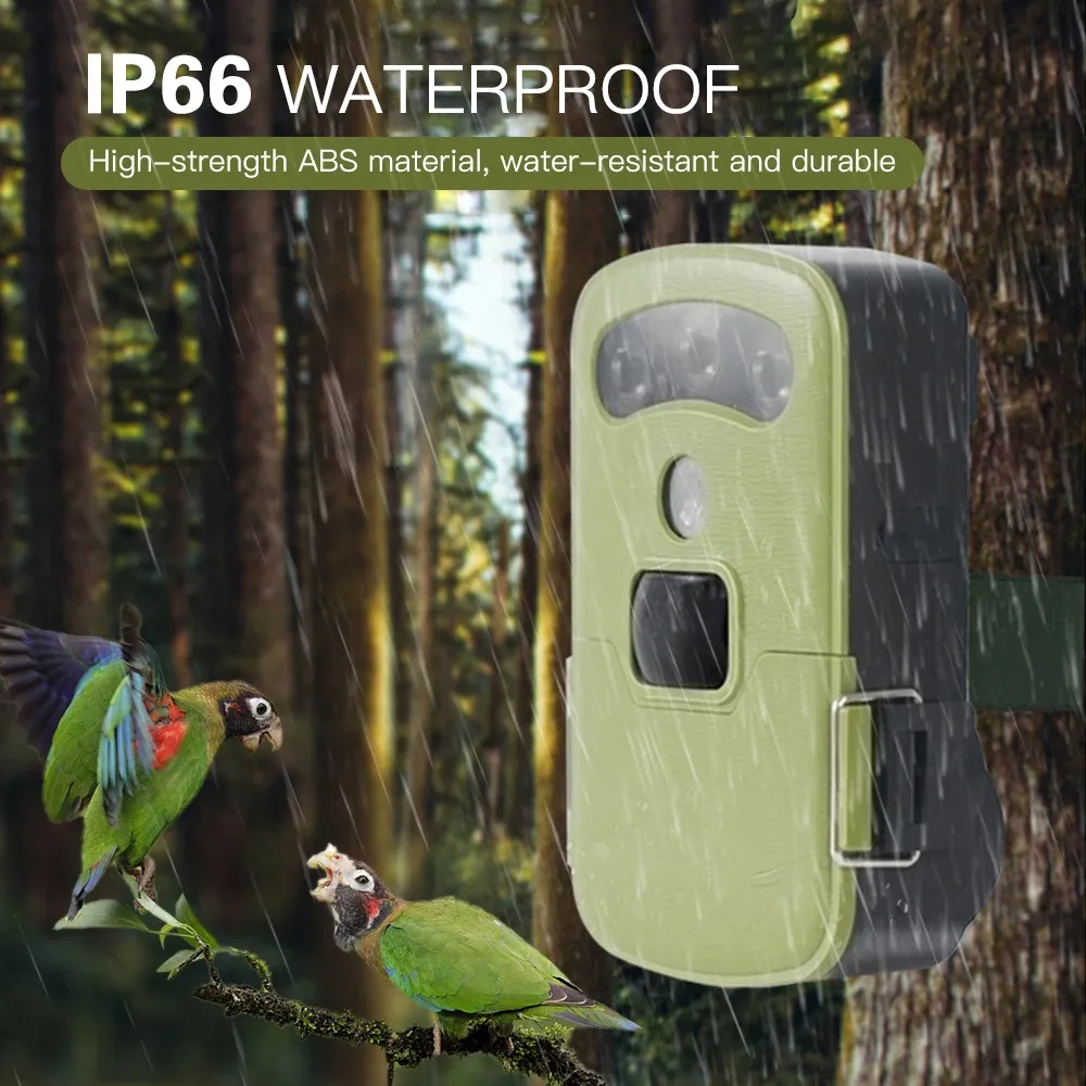 Kameror 720p Hunting Trail Camera Night Vision Motion Aktiverad 0,5s Trigger Time App Control Mini WiFi Outdoor Wildlife Monitoring