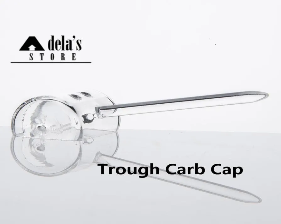 Trough Carb Cap Quartz Banger Nail 34 Inch With Upward Or Downward Handle Two Air Holes Dozer Nails Dab Rig 3563020350