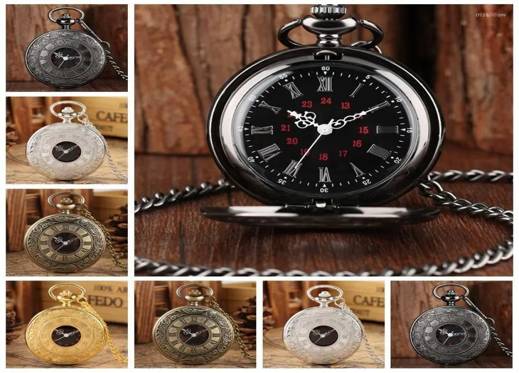 Pocket Watches 8 typer antika retro romerska siffror Display Quartz Watch Men mode halsband hänge klocka födelsedag xmas gåvor ir5317557