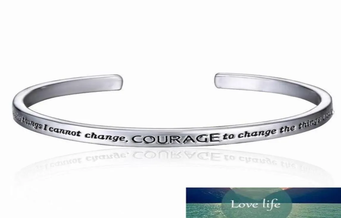 Serenity Prayer Cuff Bangle Silver Plated Armband i en presentförpackning Kärlek för kvinnor Fabriksexpertdesign Kvalitet Senaste stil O3473895582727