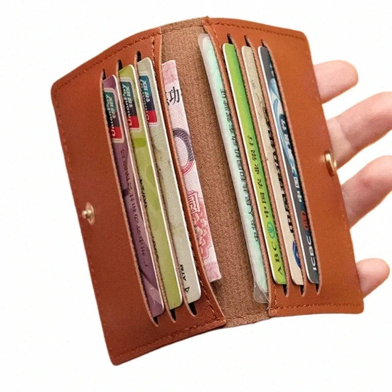 PU Leather Kartenhalter Busing ID Kreditkartenbeutel Brieftasche für Frauen Kurzmodelle Geldbörse mit Butts Ultra Thin Kreditkartenbeutel 43EQ##
