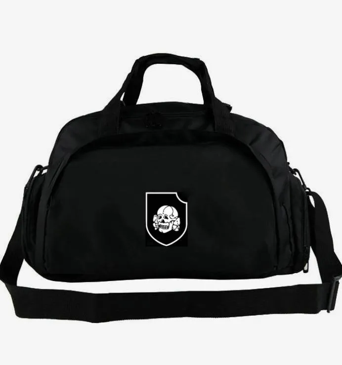 Totenkopf Duffel Bag 3rd SS Panzer Division Flag Flag Tote 2 استخدم حقيبة الظهر لافتة الأمتعة رحلة الكتف