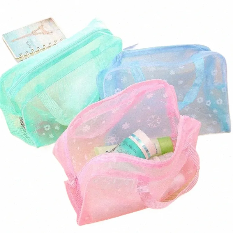 creative Translucent Waterproof Cosmetic Bag Portable Travel W Bag Bathroom W Kit Toothbrush Pouch Organizer Makeup Case F10f#