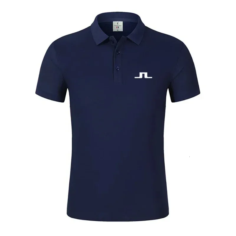 2024 Summer Men Golf Shirt J Lindeberg Golf Jersey Casual krótkie rękawie oddychające wysokiej jakości męskie koszulka Polo Top 240416