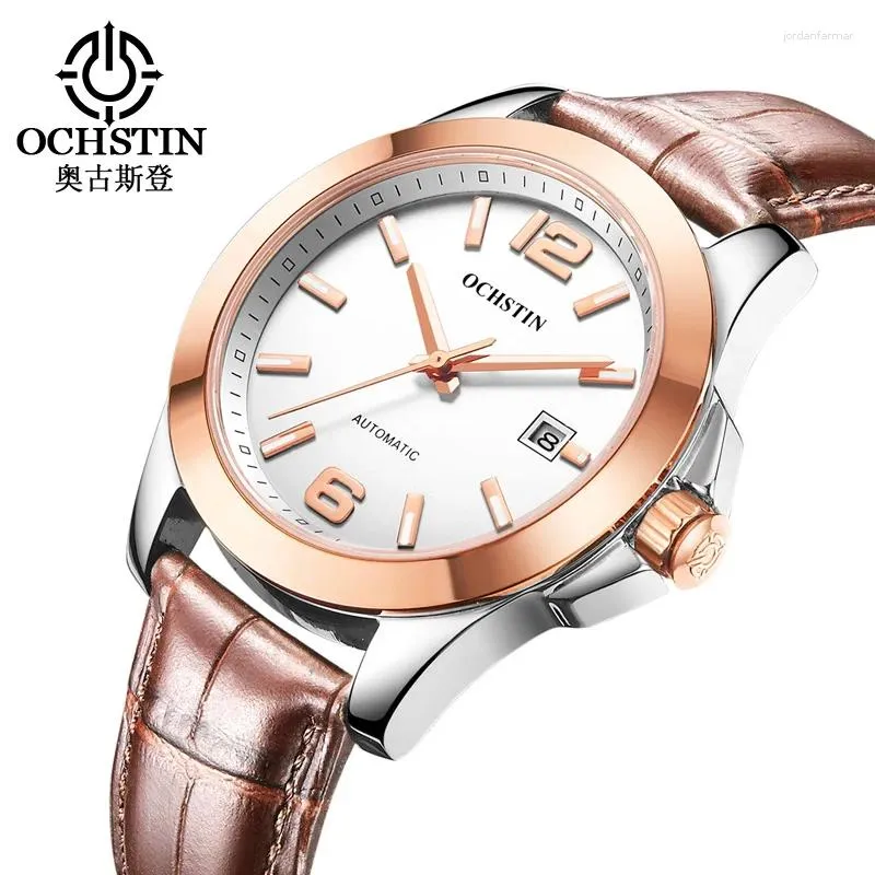 Armbandsur Ochstin Sport Watch Mens Automatiska enkla mekaniska klockor Mäns armbandsur Rostfritt stål Relogio Masculino