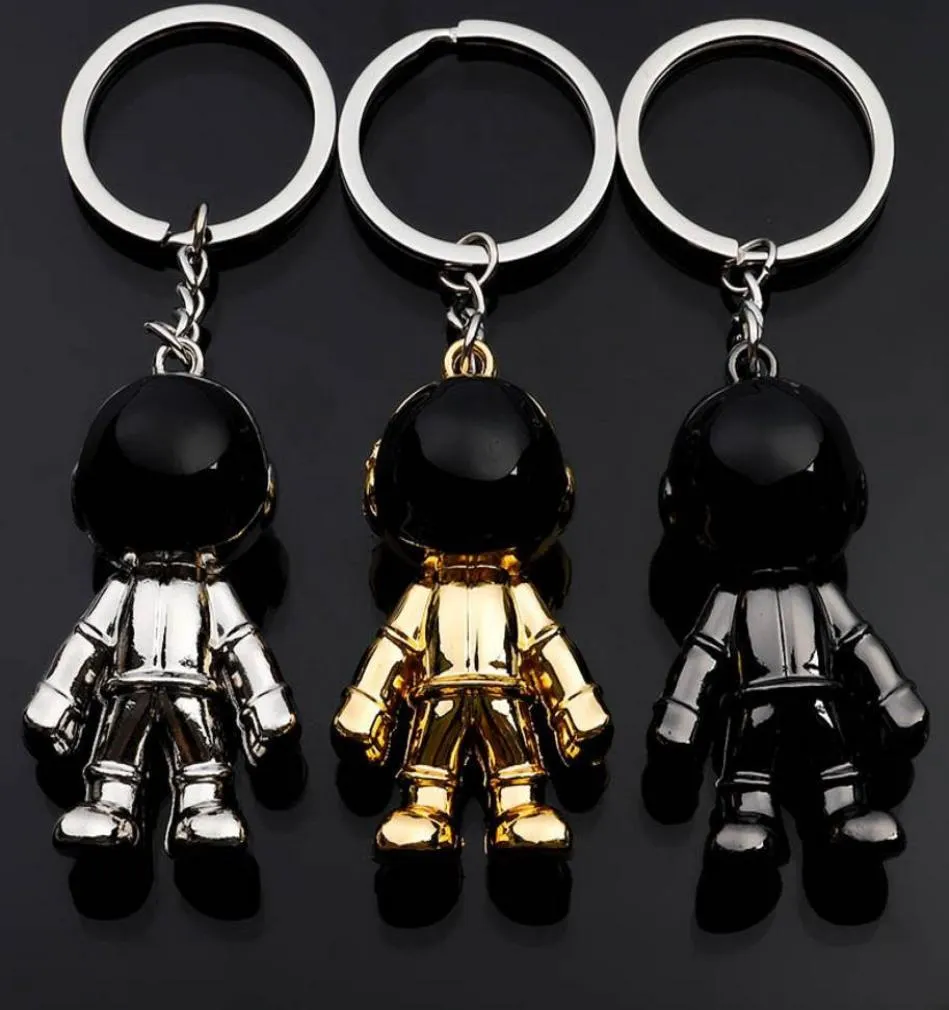 Astronaut Keychain Pingente criativo Space Robot Keyring Alloy Cartocolador Charmos Presentes Preto Gold Silver2006889