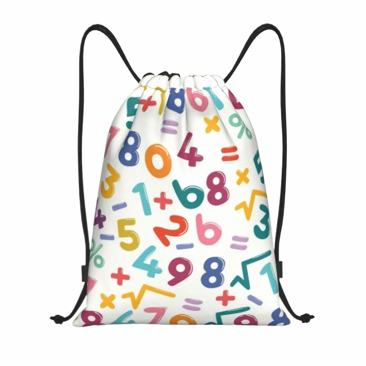Matemática e números coloridos Bolsas de mochila de cordão de tração homens homens homens leves para professores academia de academia de sacos esportivos para a loja k0bm#