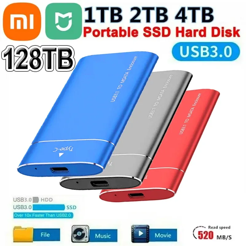 Ürünler Xiaomi Mijia 2023 Taşınabilir SSD 500GB Harici Mobil Katı Hal Sürücüsü Typec Yüksek Hızlı 4tb 8 TB sabit sürücü dizüstü bilgisayar sabit sürücü