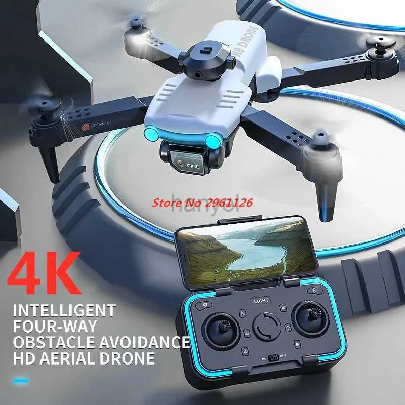 Drones 4K Уклонение от препятствий Блемний Блемний Дистанционный беспилотник 4K Двойной камеры Wi -Fi FPV Аэрофотосъемка RC Helicopter Складный квадрокоптер подарок 240416