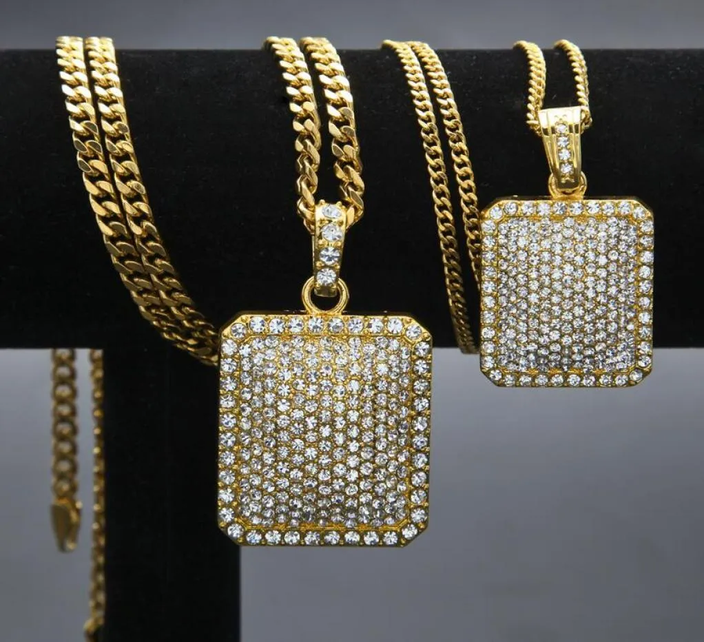 Mens Hip Hop -kedja Fashion Jewellry Full Rhinestone Pendant Halsband Guldfyllda Hiphop Zodiac Jewelry Men Cuban Chains Halsband 1079095