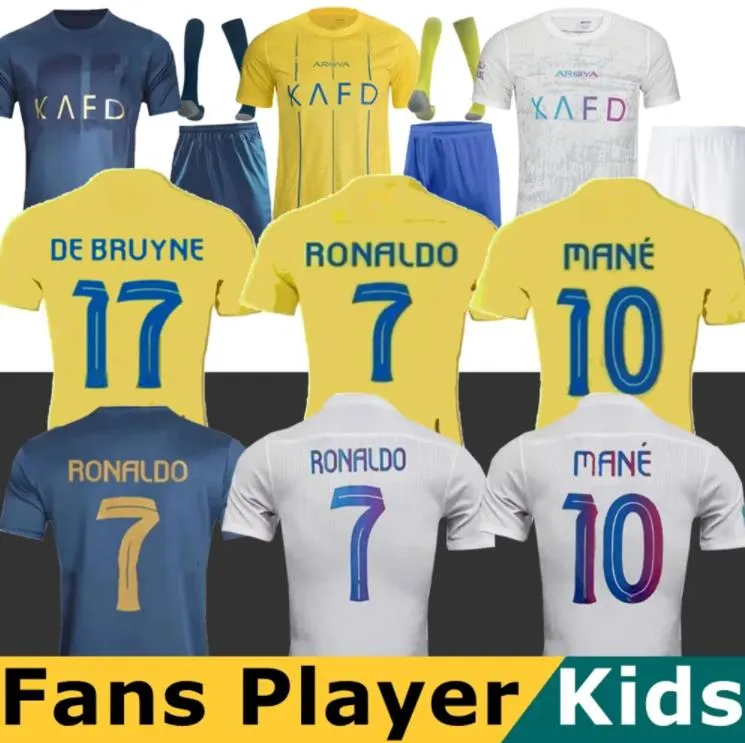 23 24 al nassr fc coccer jerseys Ronaldo Home Yellow Away Cr7 Gonzalo Martinez Talisca Ghislain Konan Vincent Aboubakar Men Football Shirt Al-Nassr fc