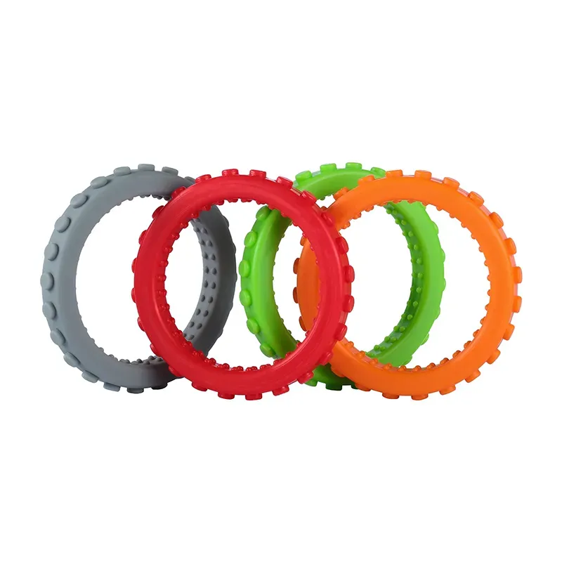 Brick Bracelet Textured Chew Bangle Baby Teethers FDA Approval Silicone Teething Toys for Toddler Kids Autism ADHD