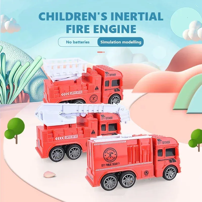 Brandweerwagen Engineering Voertuig Speelgoed Constructie Excavator Tractor Bulldozer Fire Truck Modellen Kids speelgoedauto voor jongens Birth 240408