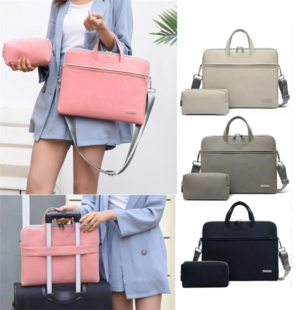 Matte Shoulder Handbag For Macbook air pro 13 15 16 inch bag Sleeve Laptop Case For Xiaomi Lenovo 14 156 Women Business Bags9024521