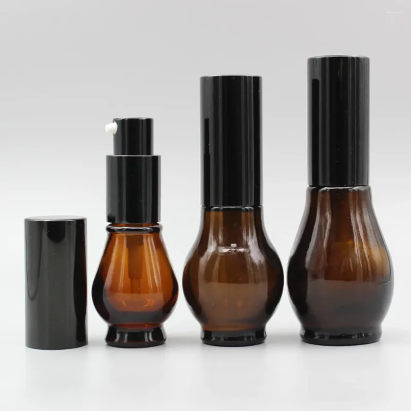 Speicherflaschen 20 ml Bernstein Lotion Flasche Kosmetische Glas Mini -Reisefläschchen für Hautpflege