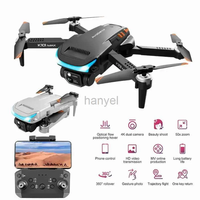 Drones New Drone K101 Max Mini Drone with Dual Camera Folding Drone Optical Flow Positioning HD Aerial Photography Optical Flow 3-Side 240416