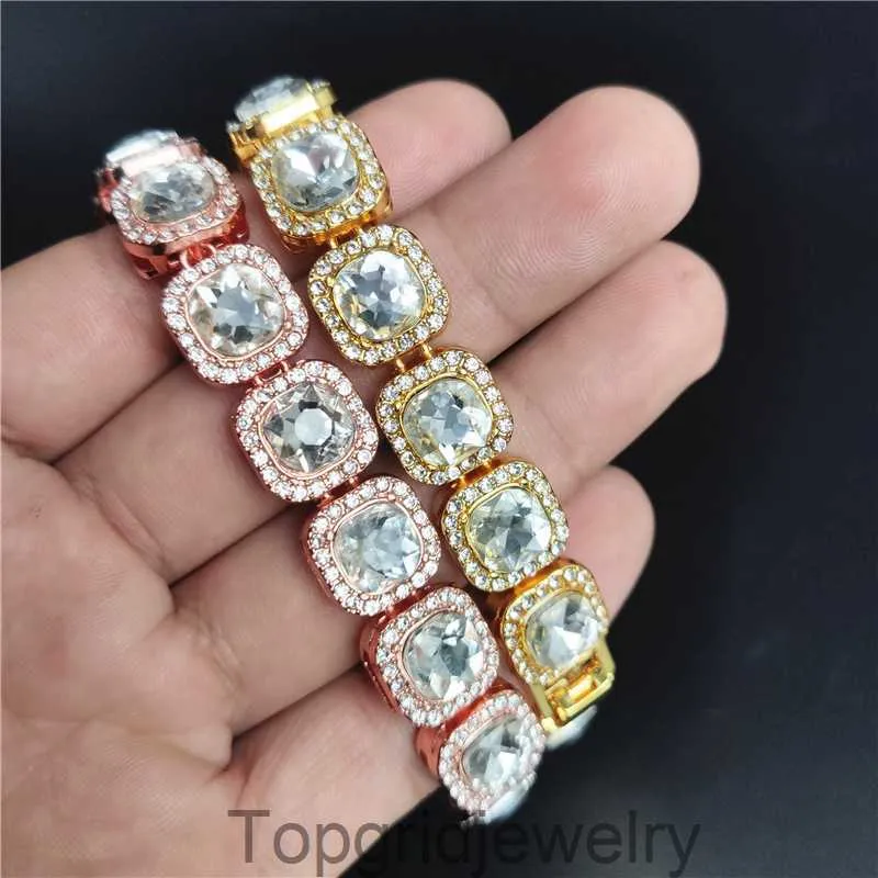 Fat Square Diamond Square Diamond Gestein Zucker Halskette Hiphopblingchain Fashion Herren Boutique Hip Hop Accessoires