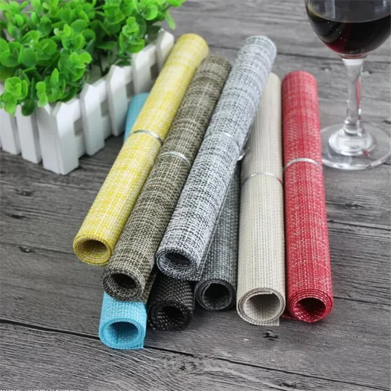 Placemats Dining Table Mat Stain Slip Resistant Washable PVC Table Mat Heat Insulation Hotel Restaurant Place Mat