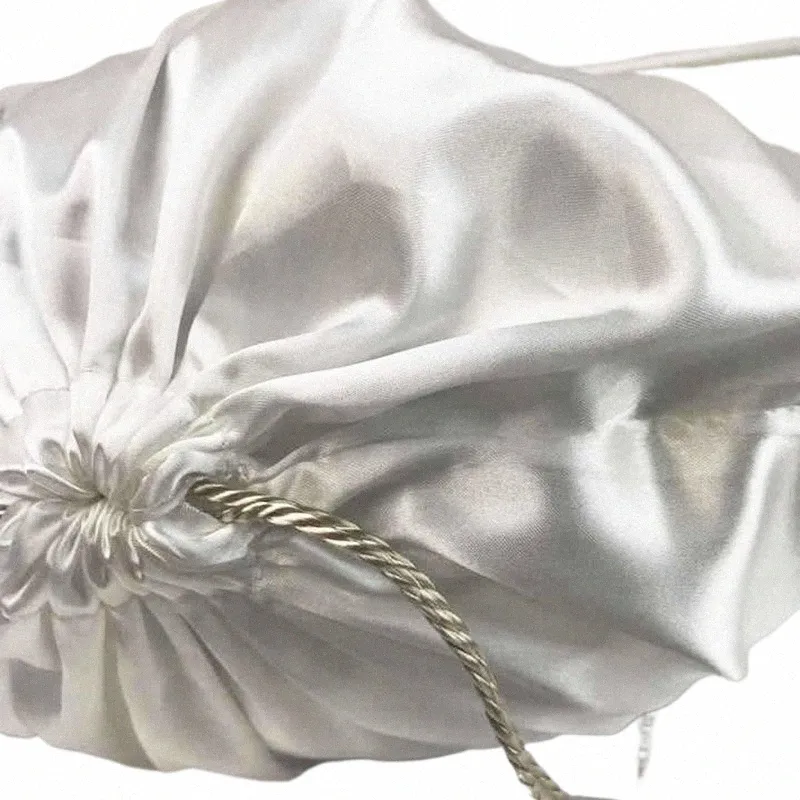 large Silk Satin Hair Bag Drawstring Bag Wigs Makeup Jewelry Wedding Party Favors Storage Dust Proof Packaging Reusable Bags e2sk#