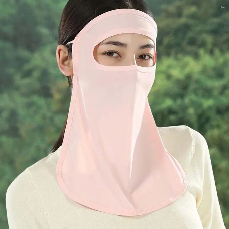 Scarves Anti-Ultraviolet Silk Mask Fashion UPF50 Solid Color Face Cover Sun Proof Bib Shield Neck Wrap Outdoor