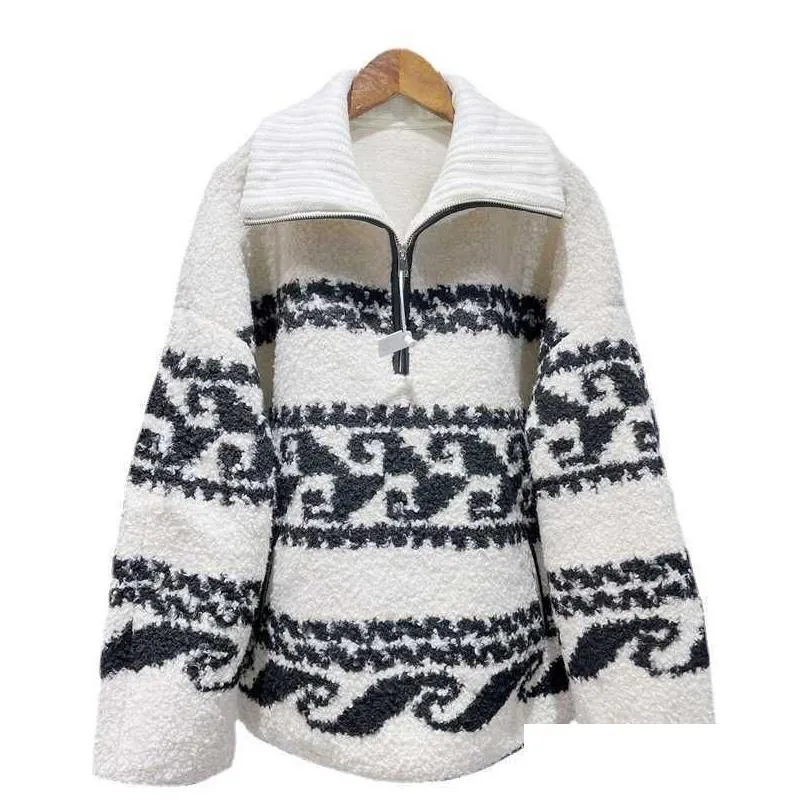 Chandails pour femmes Isabel Marant Etoile Marner Sweater Femmes Fimez une fermeture éclair PLOVIR MIMM-Zip Fleece Trop Drop Livrovel Vêtements Otgyy