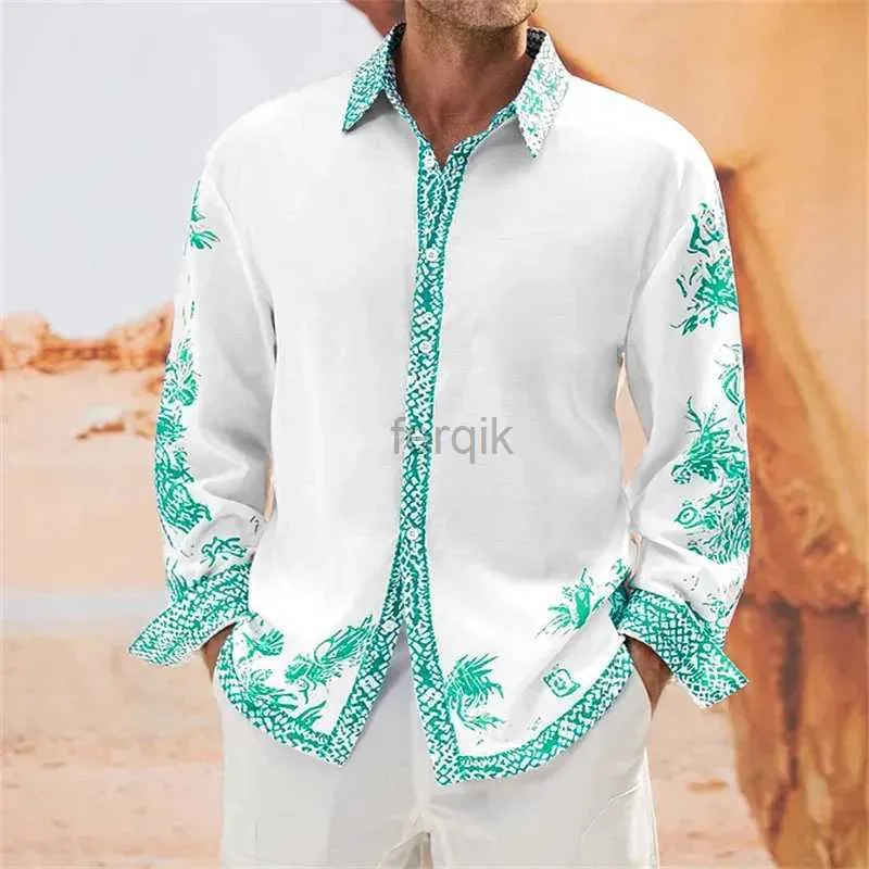 Men's Casual Shirts 2024 Mens Party Fashion Comfortable Long sleeved Shirt 3D Printed Lion HD Animal Flip Collar Button S-6XL Top 24416