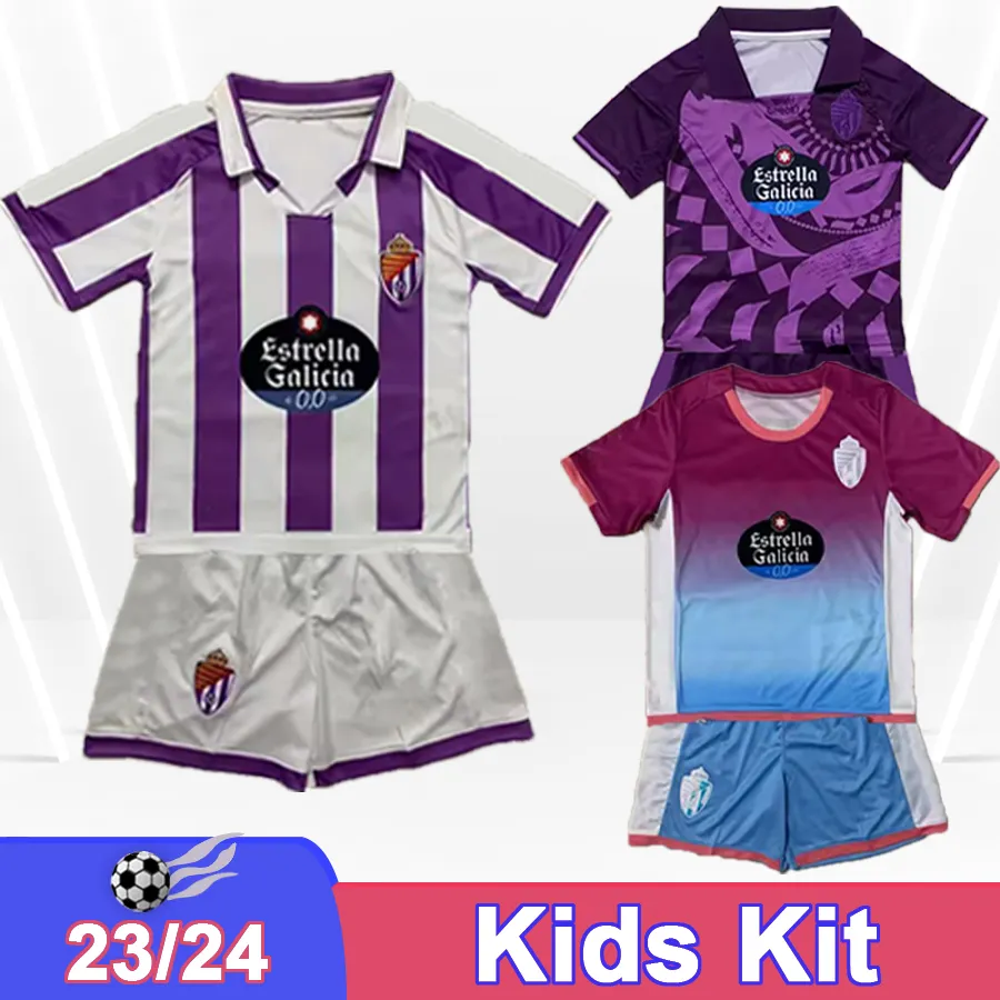 23 24 Real Valladolid Kids Kit Soccer Jerseys WEISSMAN OSCAR PLANO LEON D. TORRES I. SANCHEZ MONCHU ESCUDERO MORO Home Away 3rd Football Shirts