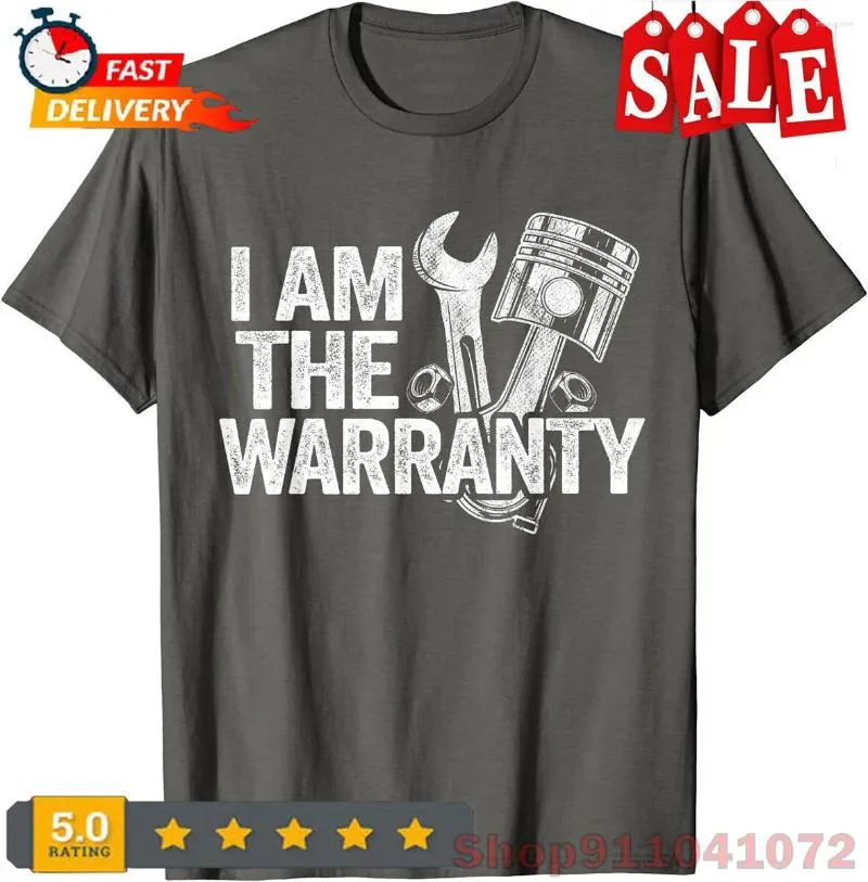 Męskie koszulki Jestem Gwarancyjną Race Car Parts Repair Guy Mechanic Unisex T-shirt Cotton Men Shirt Damska koszulka
