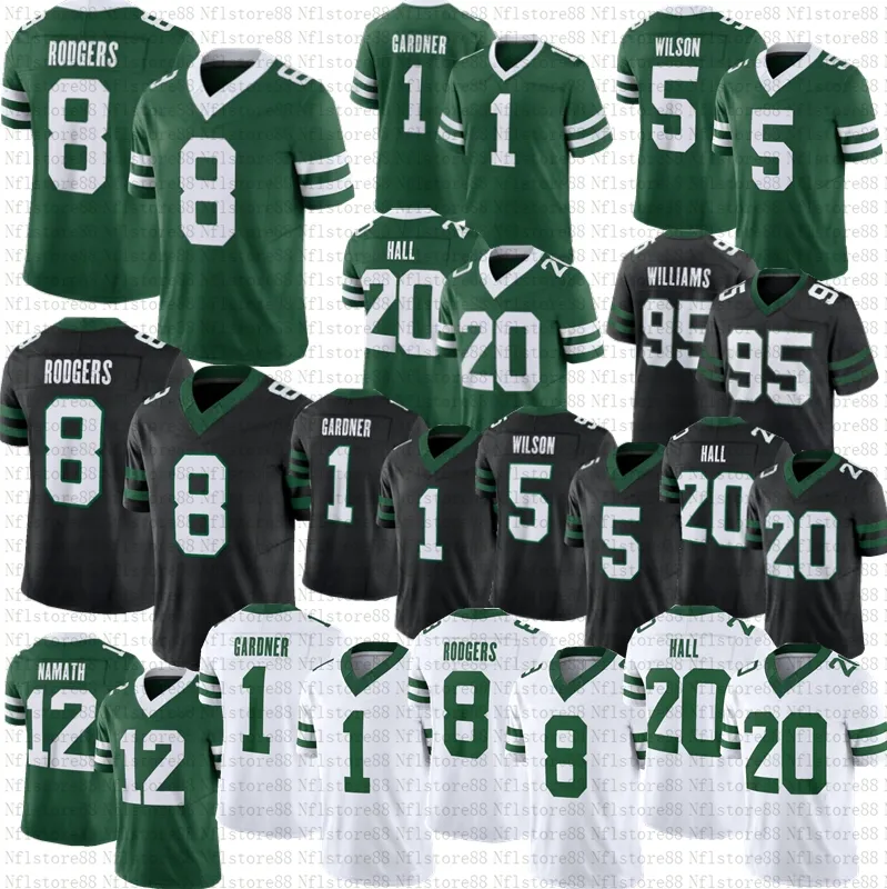 2024 Aaron Rodgers Ahmad Sauce Gardner Jersey Garrett Wilson Joe Namath Joe Klecko Quinnen Williams Breece Hall