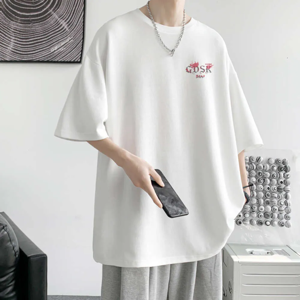 Geregistreerde/zomer persoonlijkheid Niche Pure katoen met korte mouwen T-shirt Heren losse oversized T-shirtbasis DT9636/P25