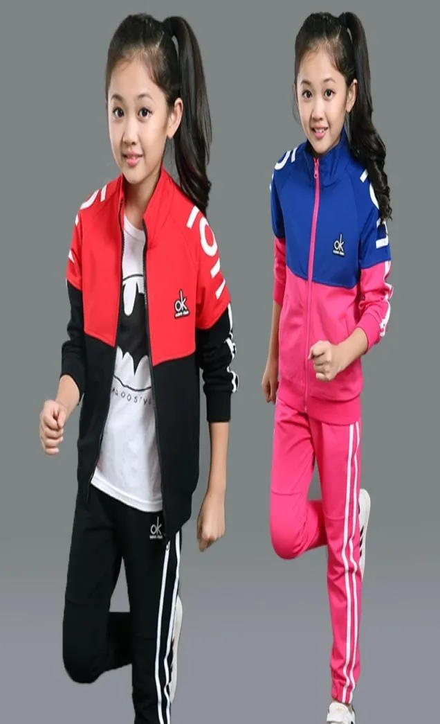Set di abbigliamento autunnale per ragazze 2020 Nuova tuta per adolescenti Scuola per bambini Outfit Twopiece Kids Clothes Sports Sump Sports T2007073211149