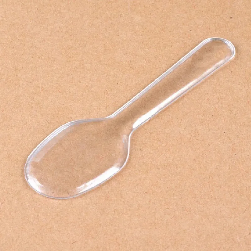 Mini Clear Plastic Löffel Einweg vorhandener Spülen für Jelly Ice Cream Dessert Vorspeise Einwegkunststofflöffel