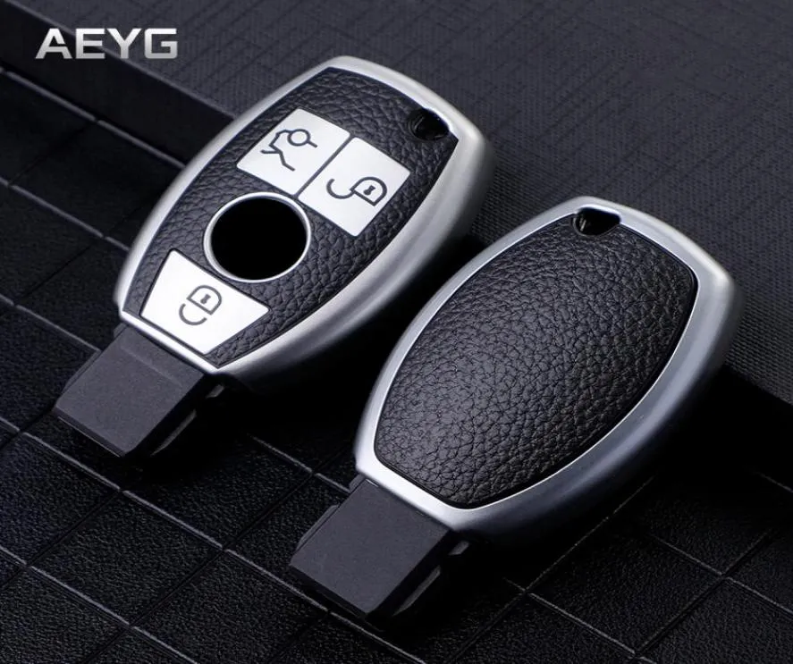 Leather Style Car Key Case Cover Shell For Mercedes Benz A B R G Class GLK GLA GLC GLR W204 W251 W463 W176 Protect Accessories7935938