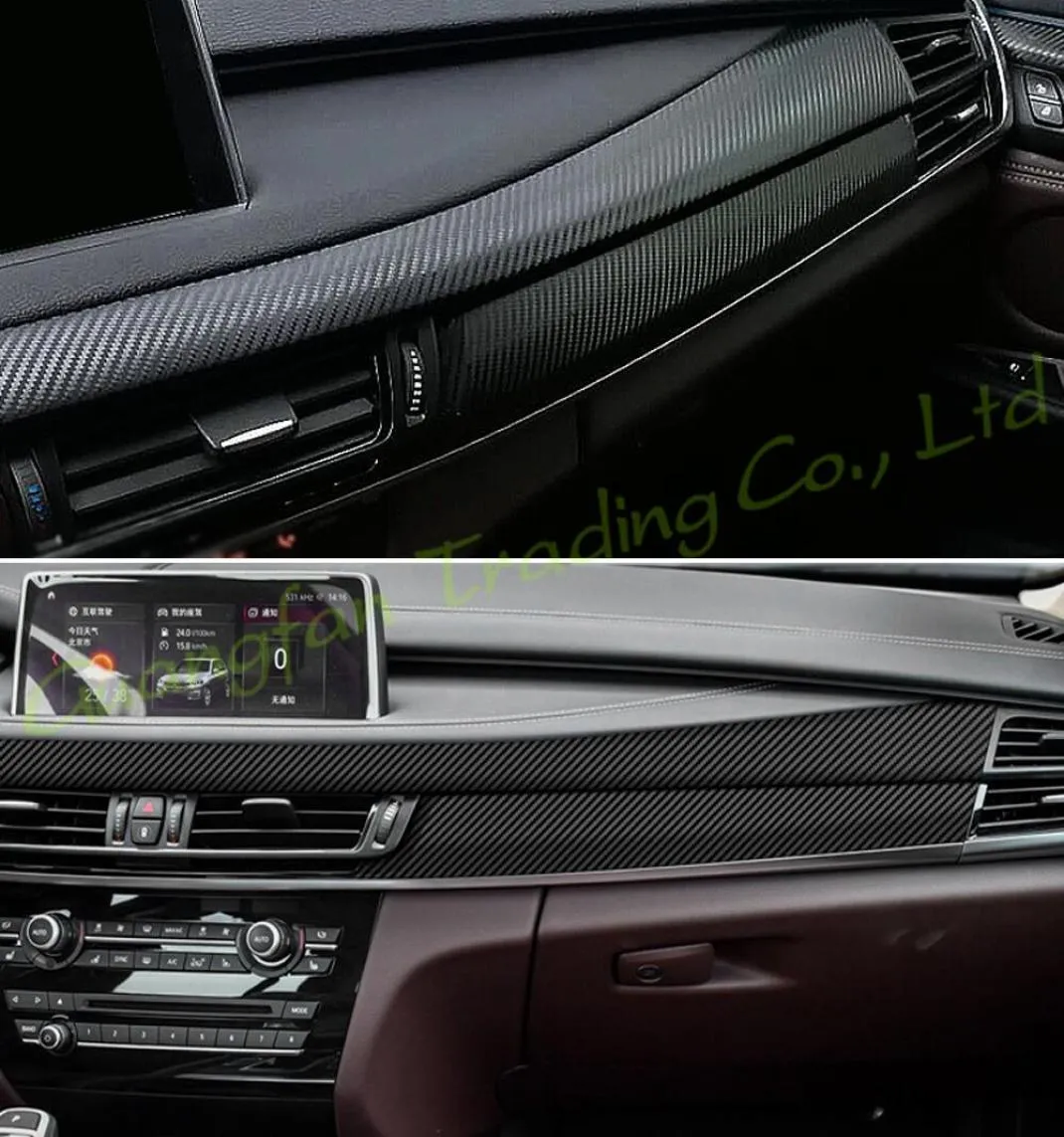 Interiörens centrala kontrollpaneldörrhandtag 3D 5D -kolfiberklistermärken dekaler carstyling täckningsdelar produkter Tillbehör för BMW9488795